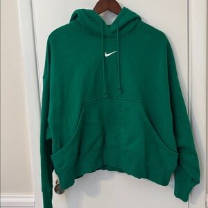 Women’s Green Nike Oversized Cropped Hoodie